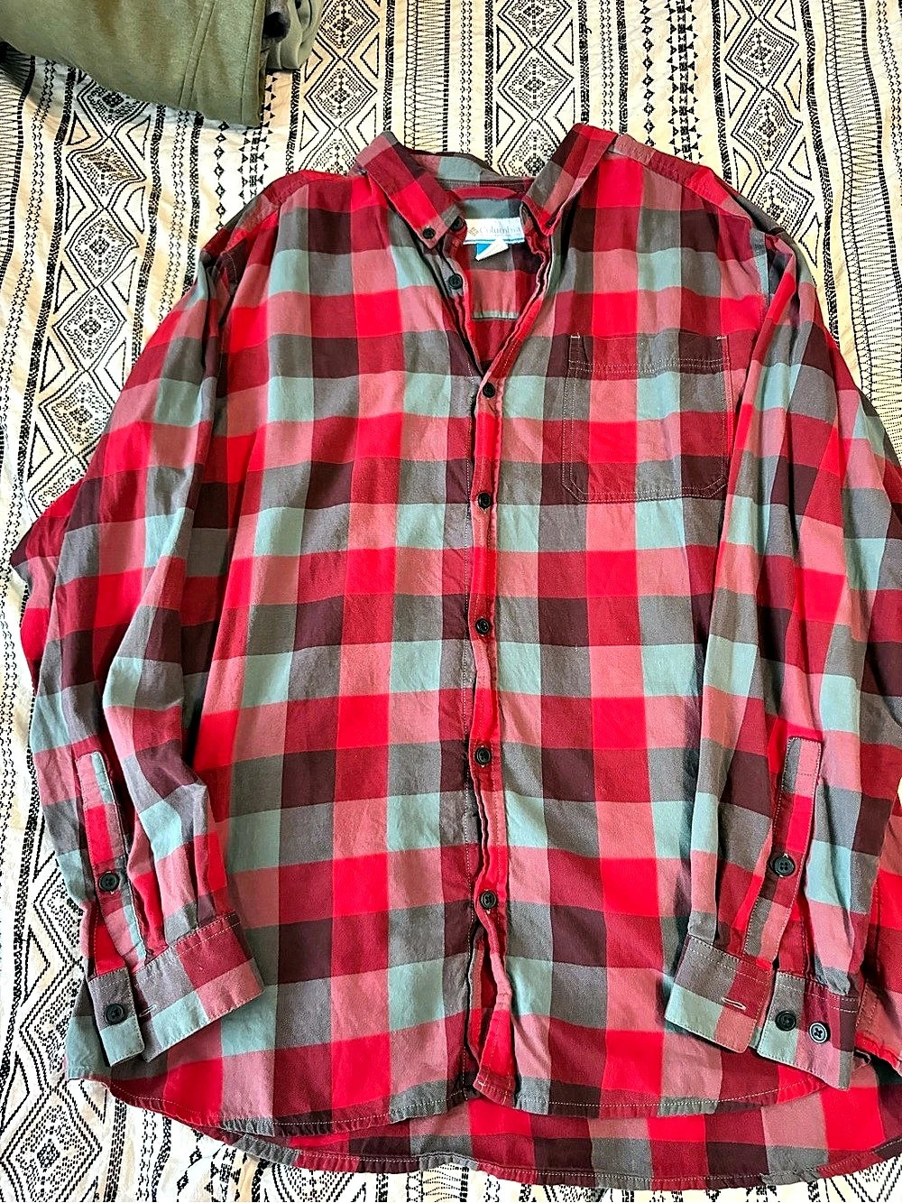 Columbia Out and Back II Men’s XL Red Plaid Flannel Shirt